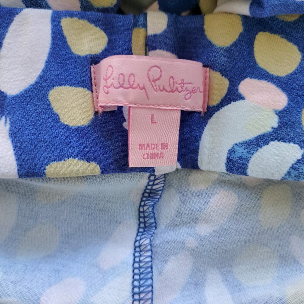 LILLY PULITZER Georgia May Palazzo Pant Large Blue Sparkling Grotto *Hemmed* - Picture 6 of 10